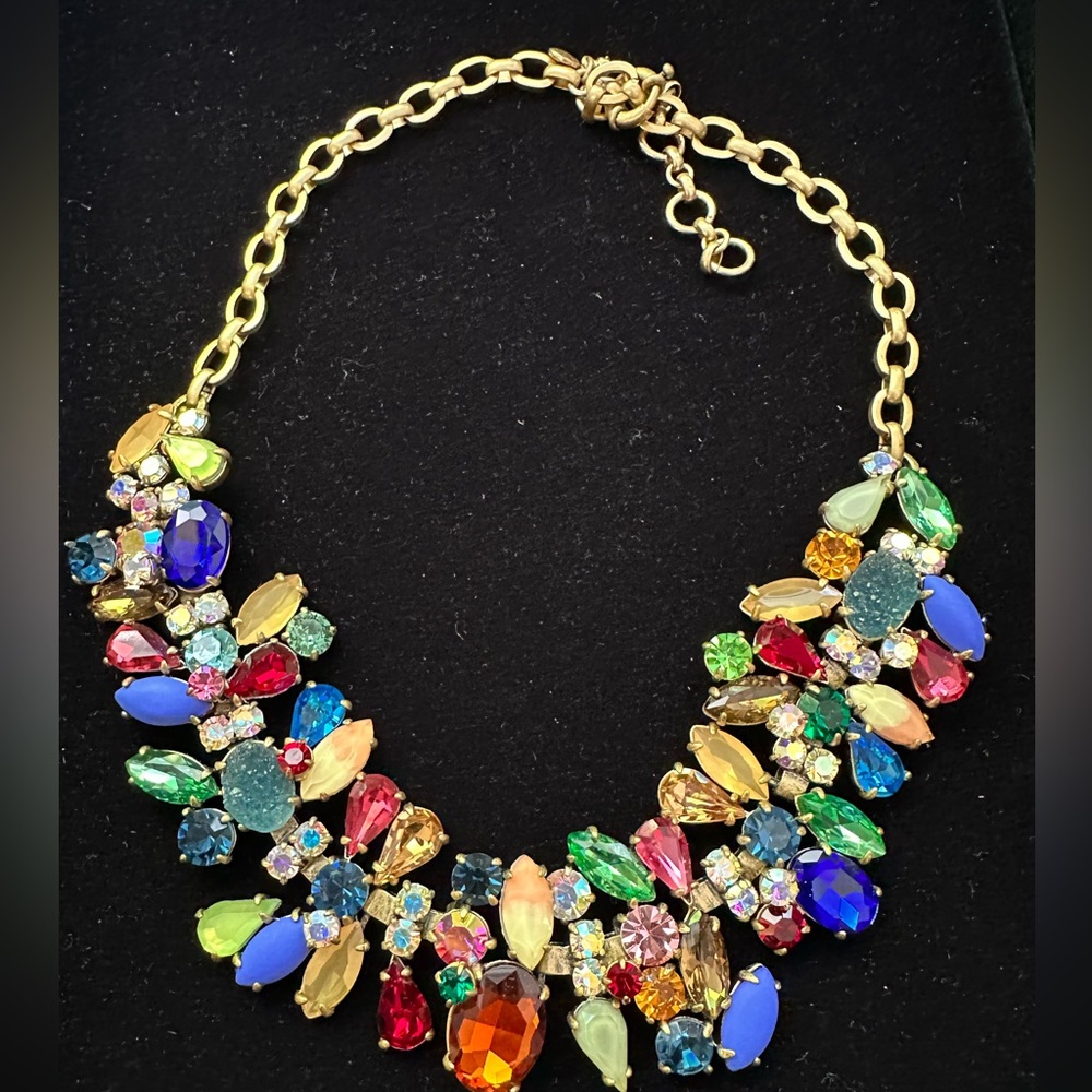 J Crew Asymmetrical Colored Statement Necklace